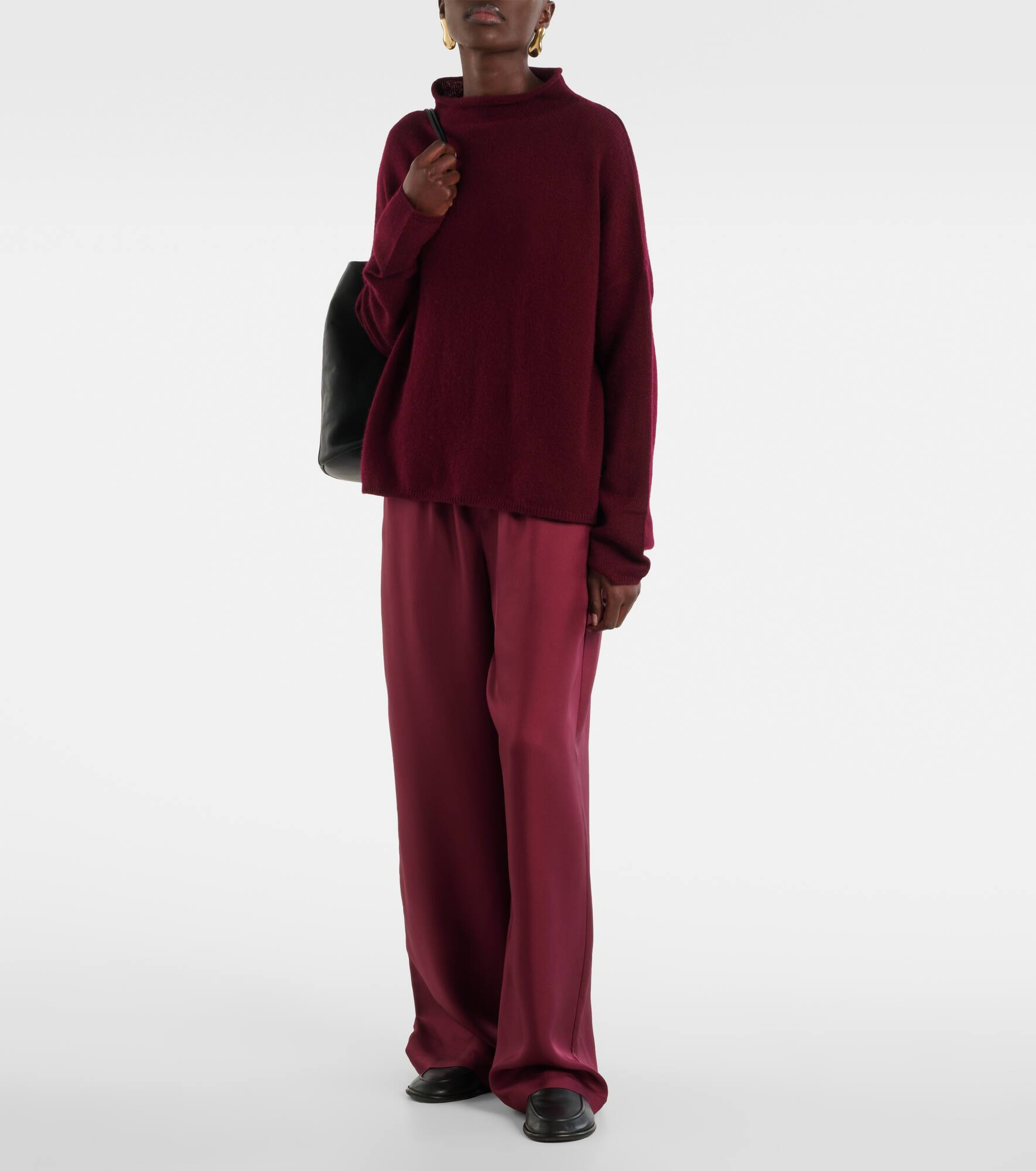 Silk satin wide-leg pants - 2