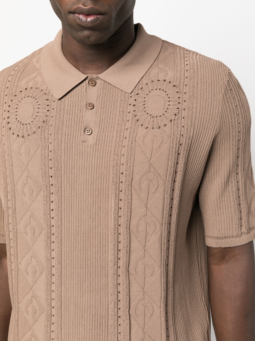 お中元 お歳暮 お年賀 夏 冬 年末年始のご挨拶 ギフト 通販な Marine Serre Moon Diamant cable-knit polo top | REVERSIBLE トップス