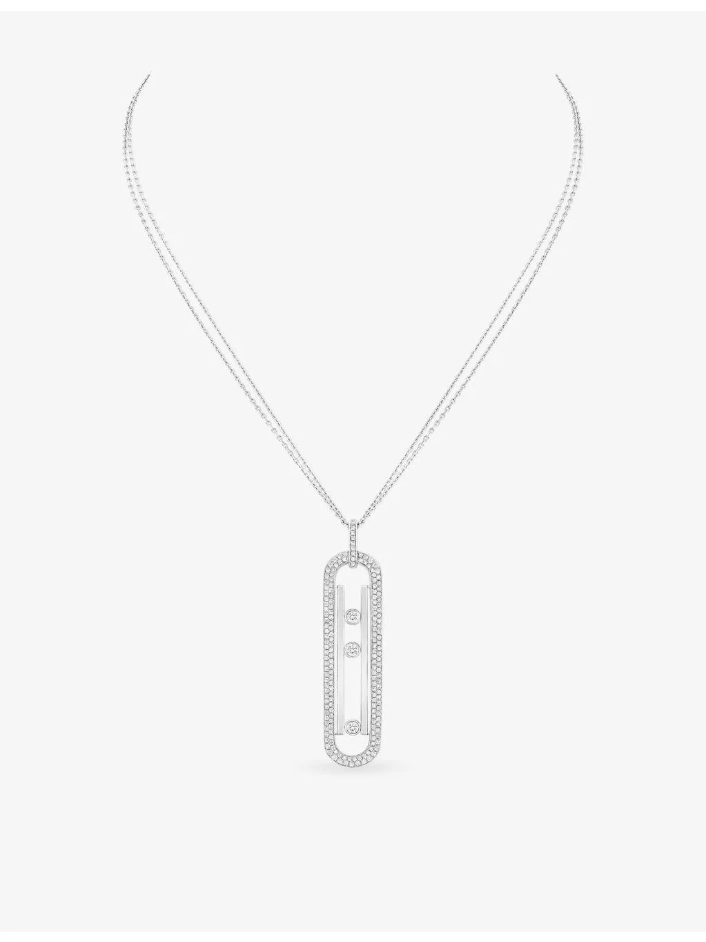 Move 10th Medium 18ct White-Gold And 1.15ct Diamond Necklace - 1