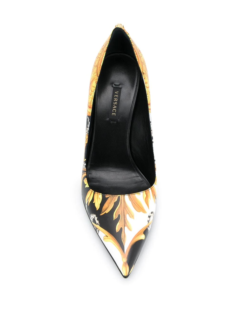 baroque-print pumps - 4