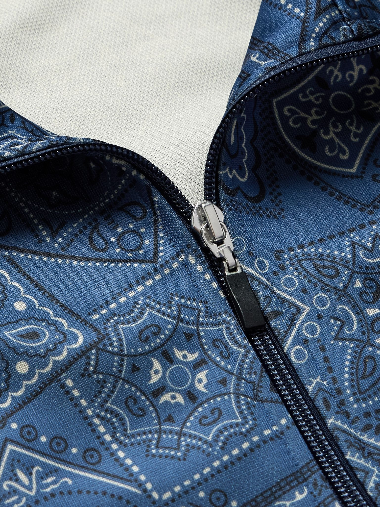Cookie Bandana-Print Striped Shell Track Jacket Navy - 5