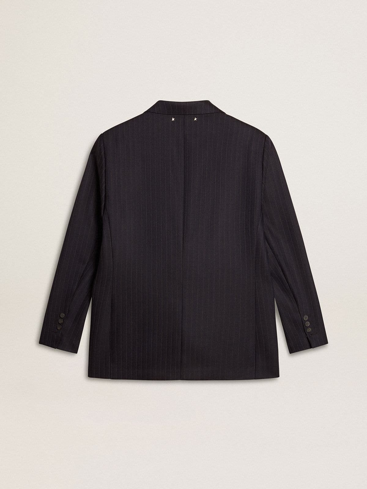 Women's midnight blue wool single-breasted blazer - 6