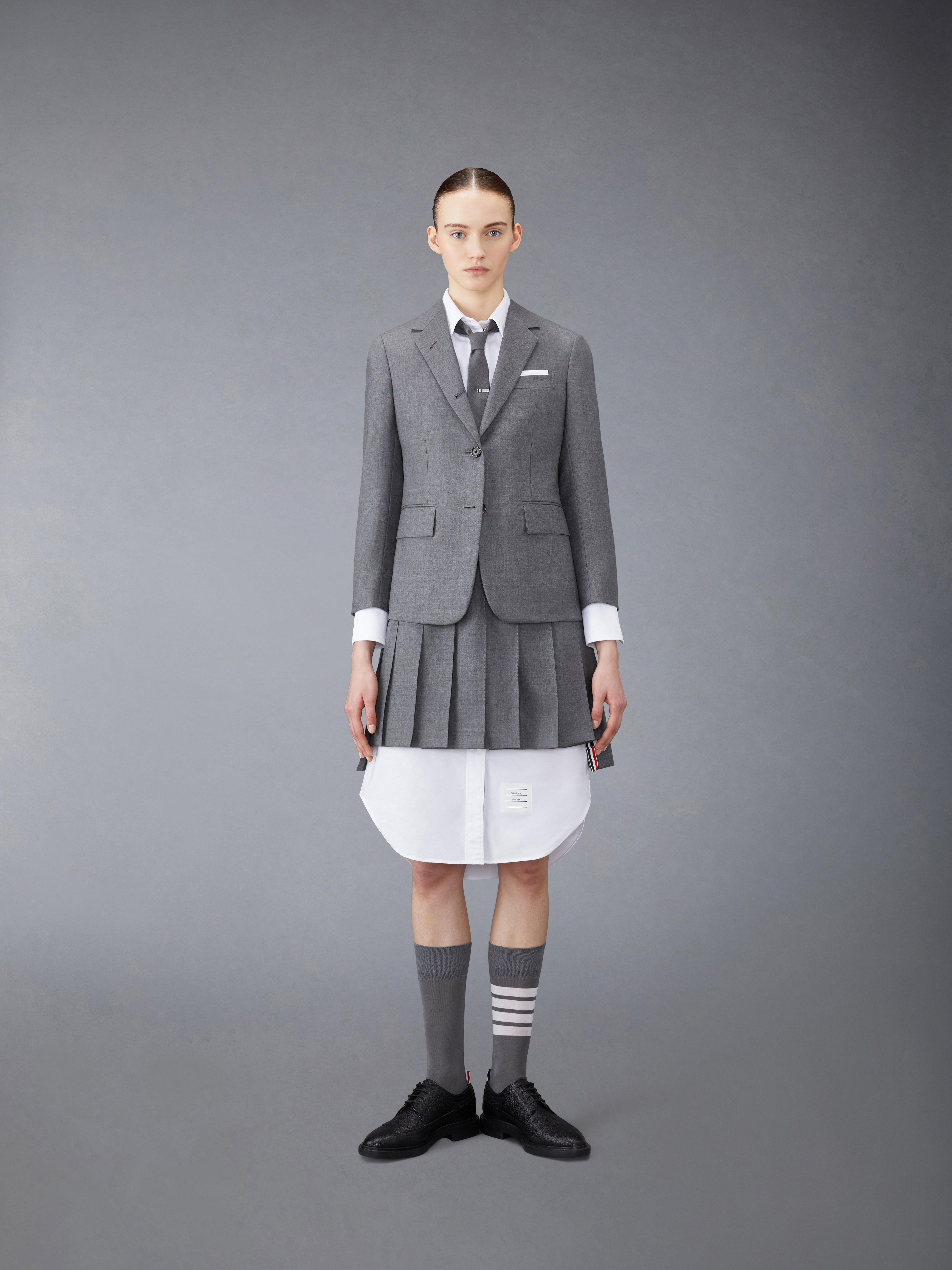 step-hem pleated skirt - 4