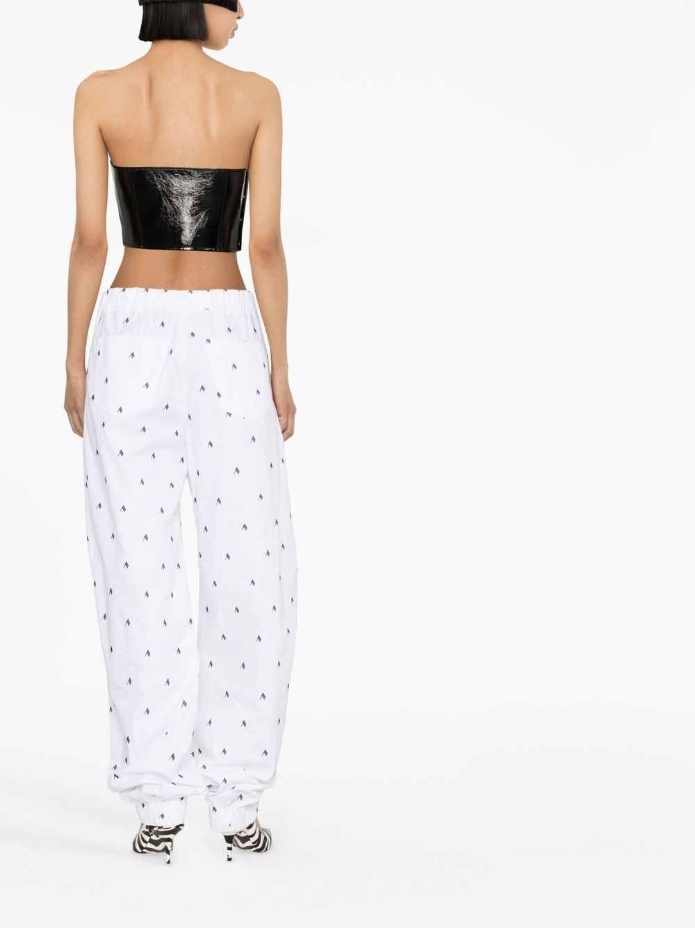 Rey logo-print wide-leg trousers - 4