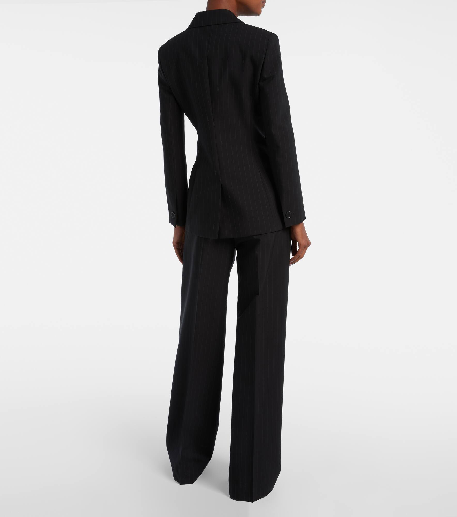 Pinstripe wool blazer - 3