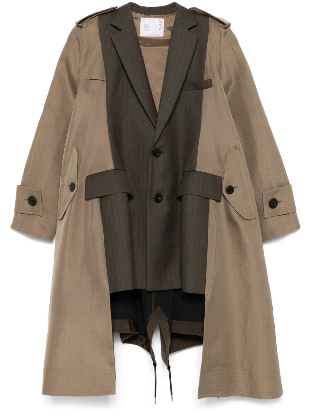 panelled-design trench coat - 1