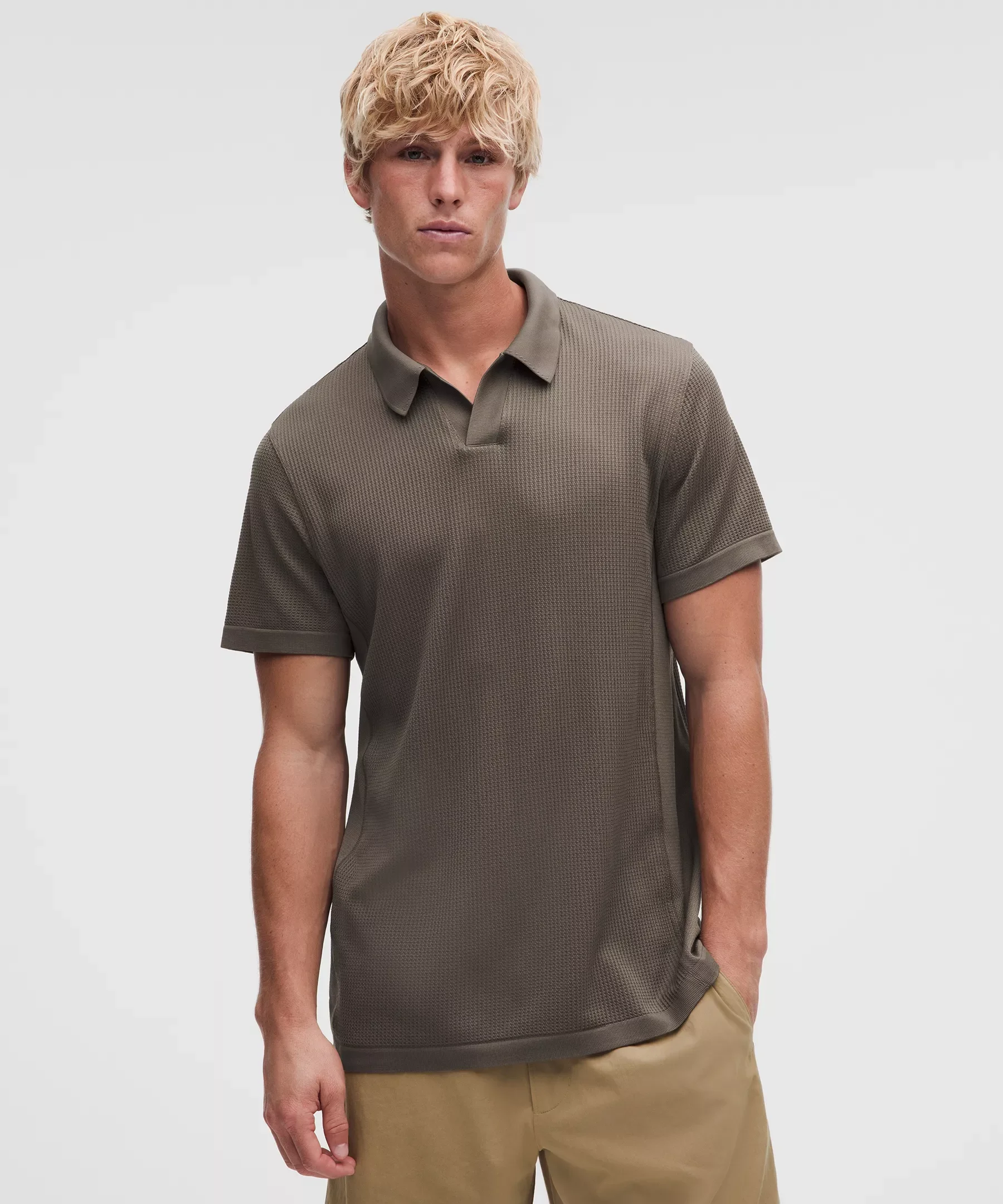 Textured Seamless Polo Shirt - 1