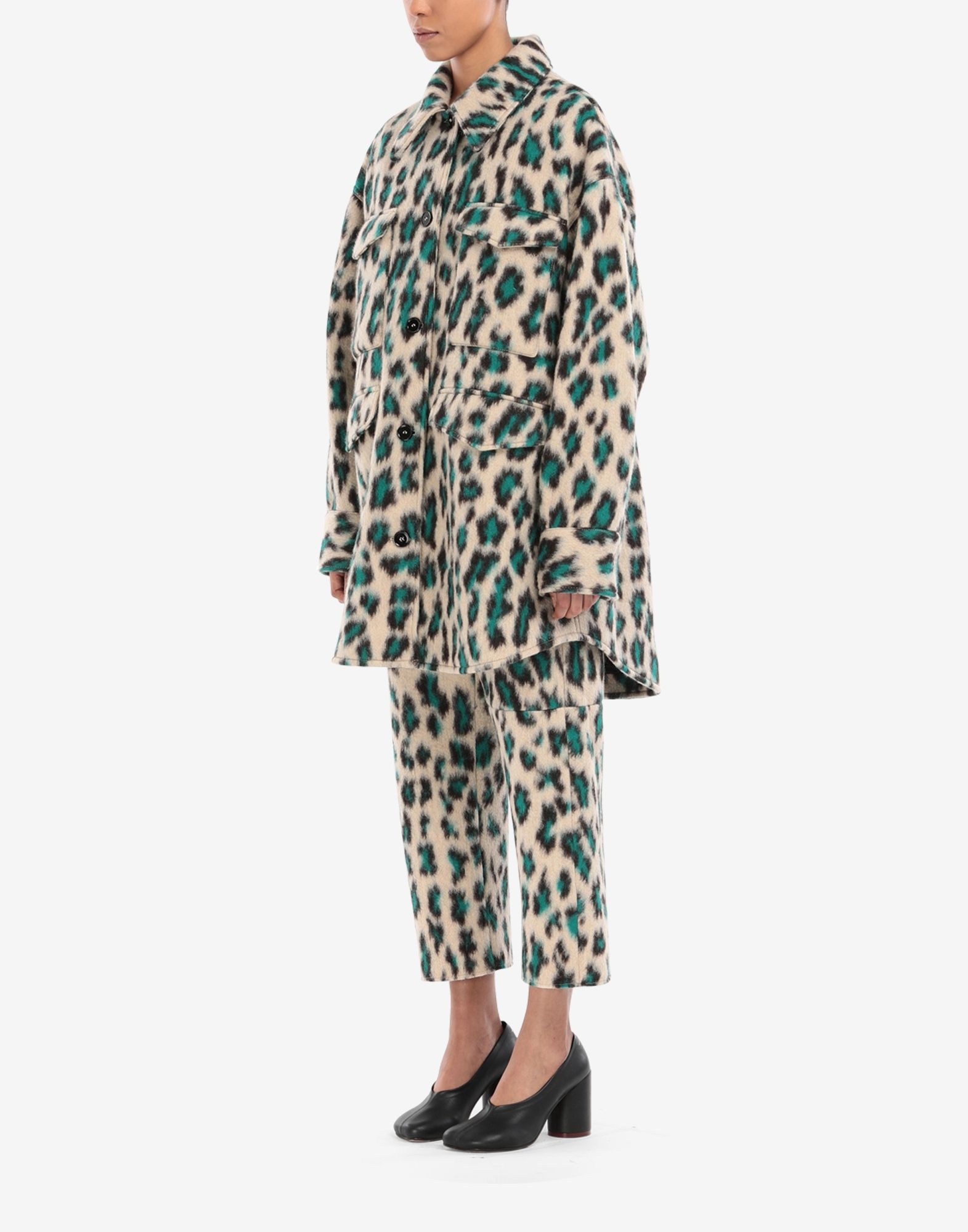 Oversized leopard jacquard coat - 5