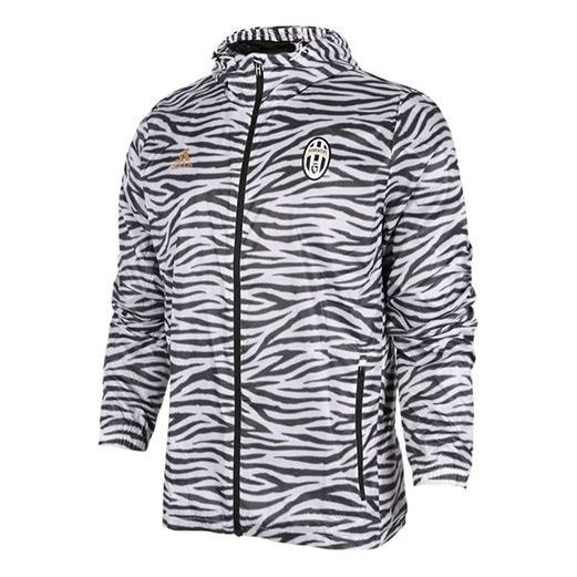 adidas Juventus Zebra Woven hooded track Jacket Black White AZ5338 - 1