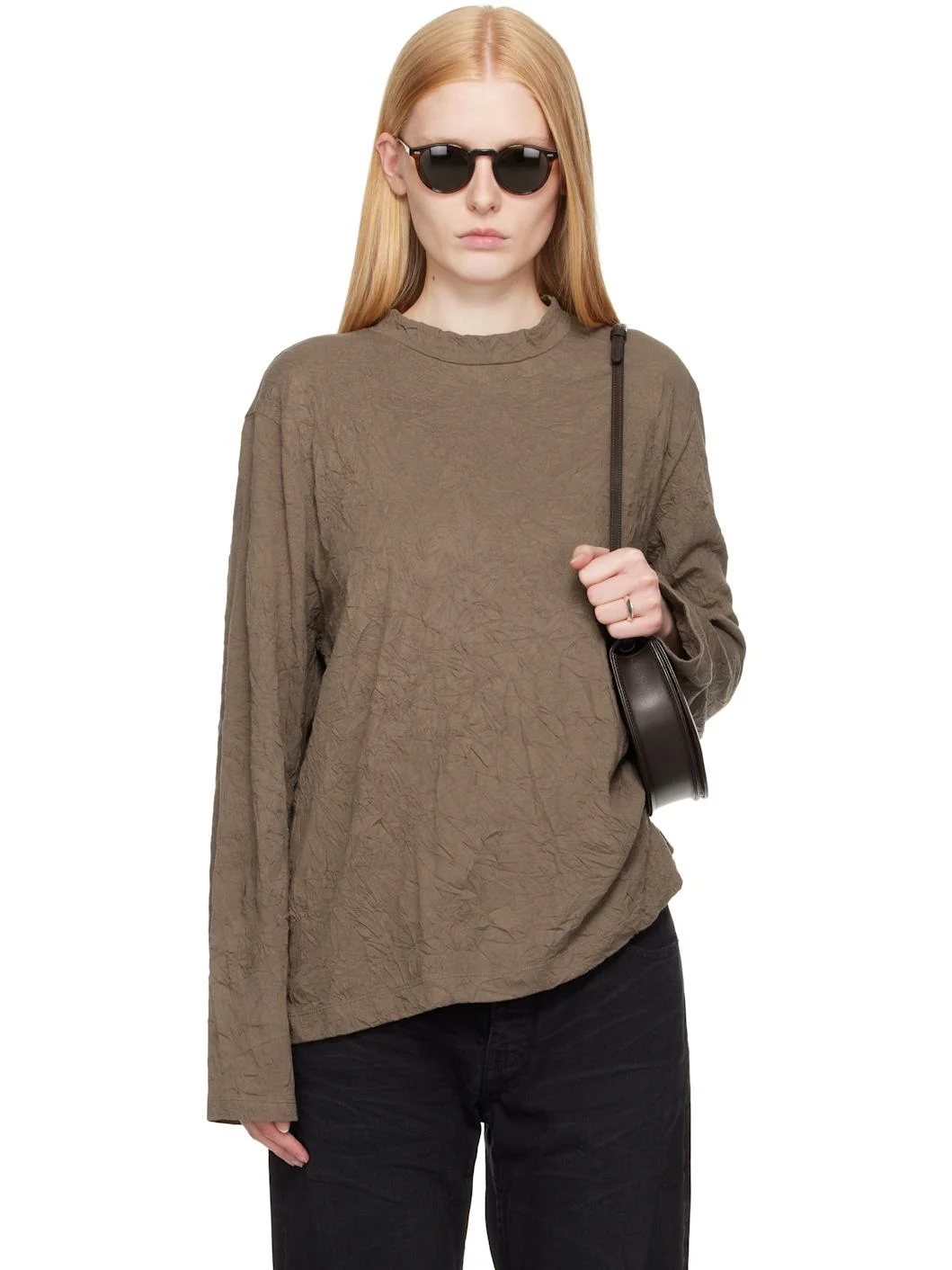 Khaki Big Long Sleeve T-shirt - 1