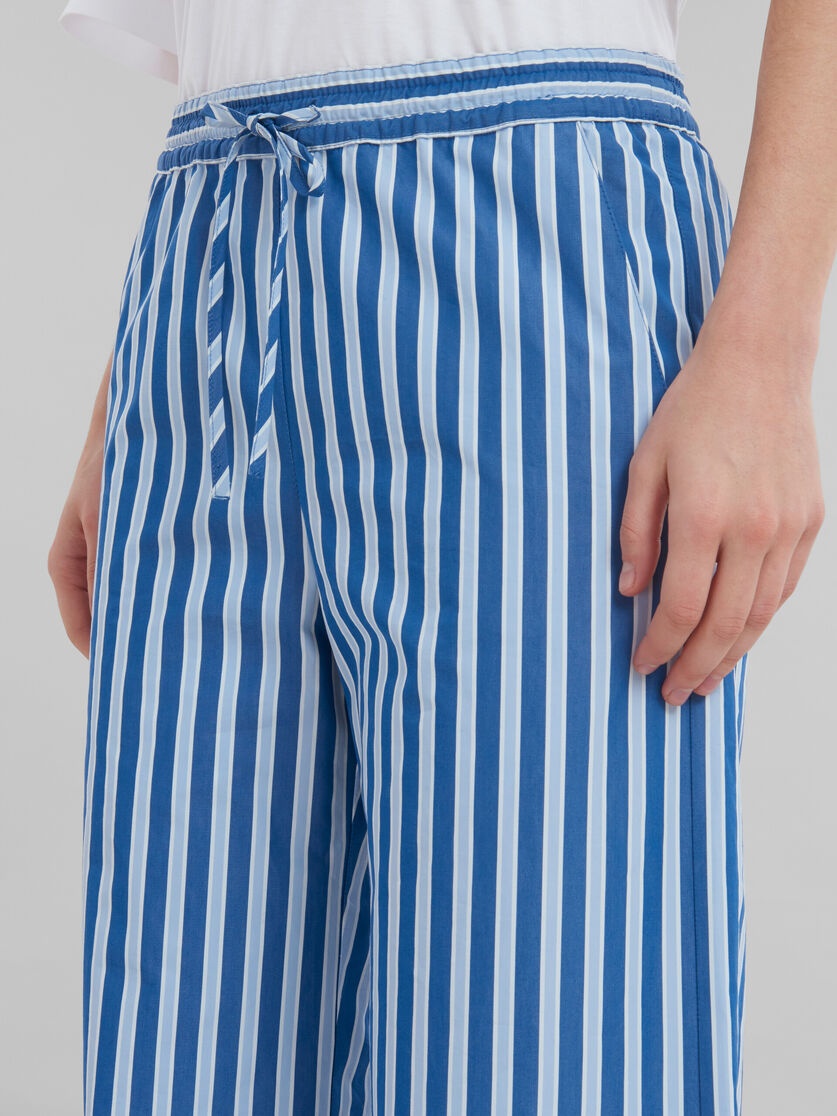 BLUE AND WHITE STRIPED BIO POPLIN PYJAMA TROUSERS - 4
