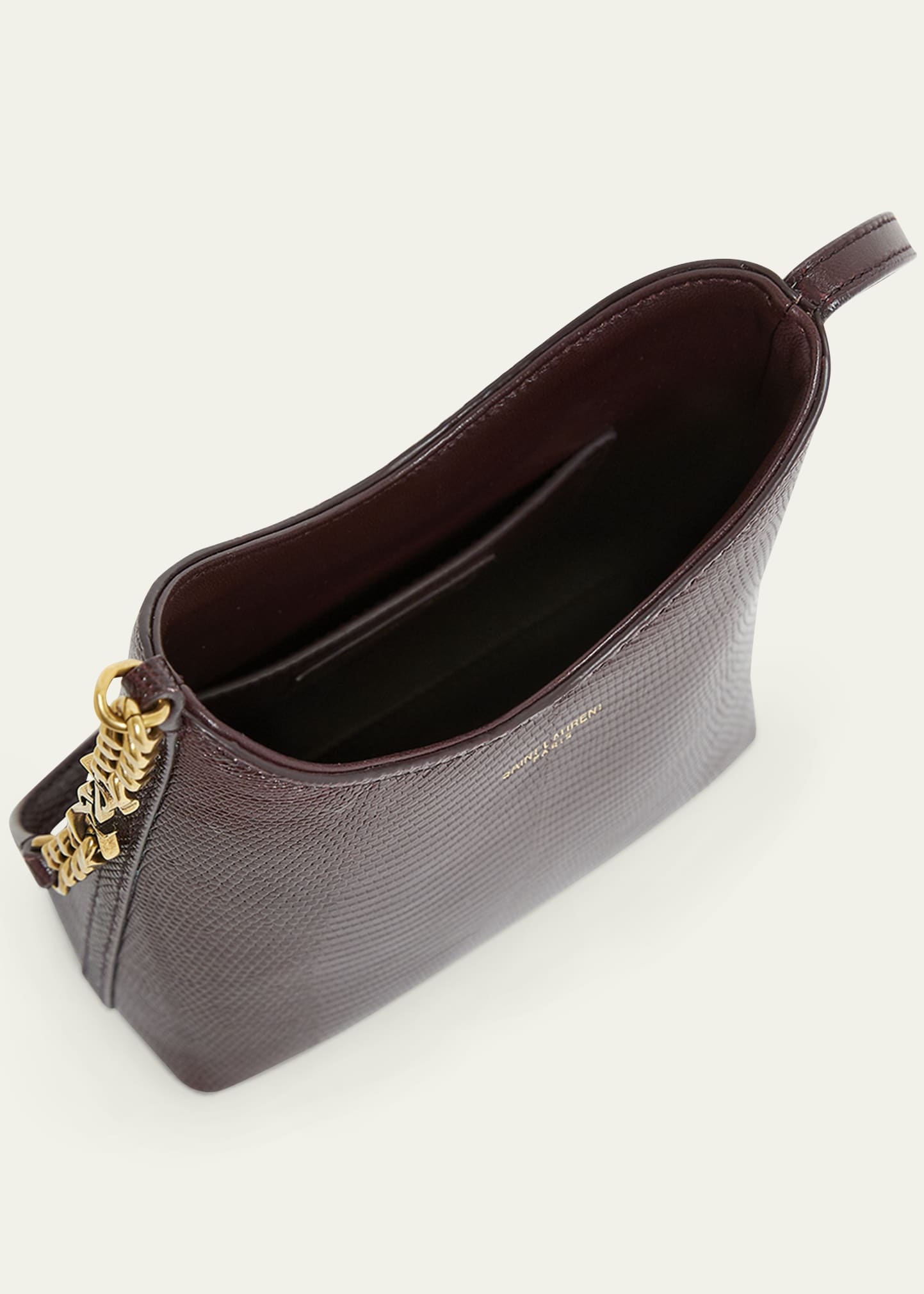 Mini Shoulder Bag in Shiny Lizard-Embossed Leather - 3