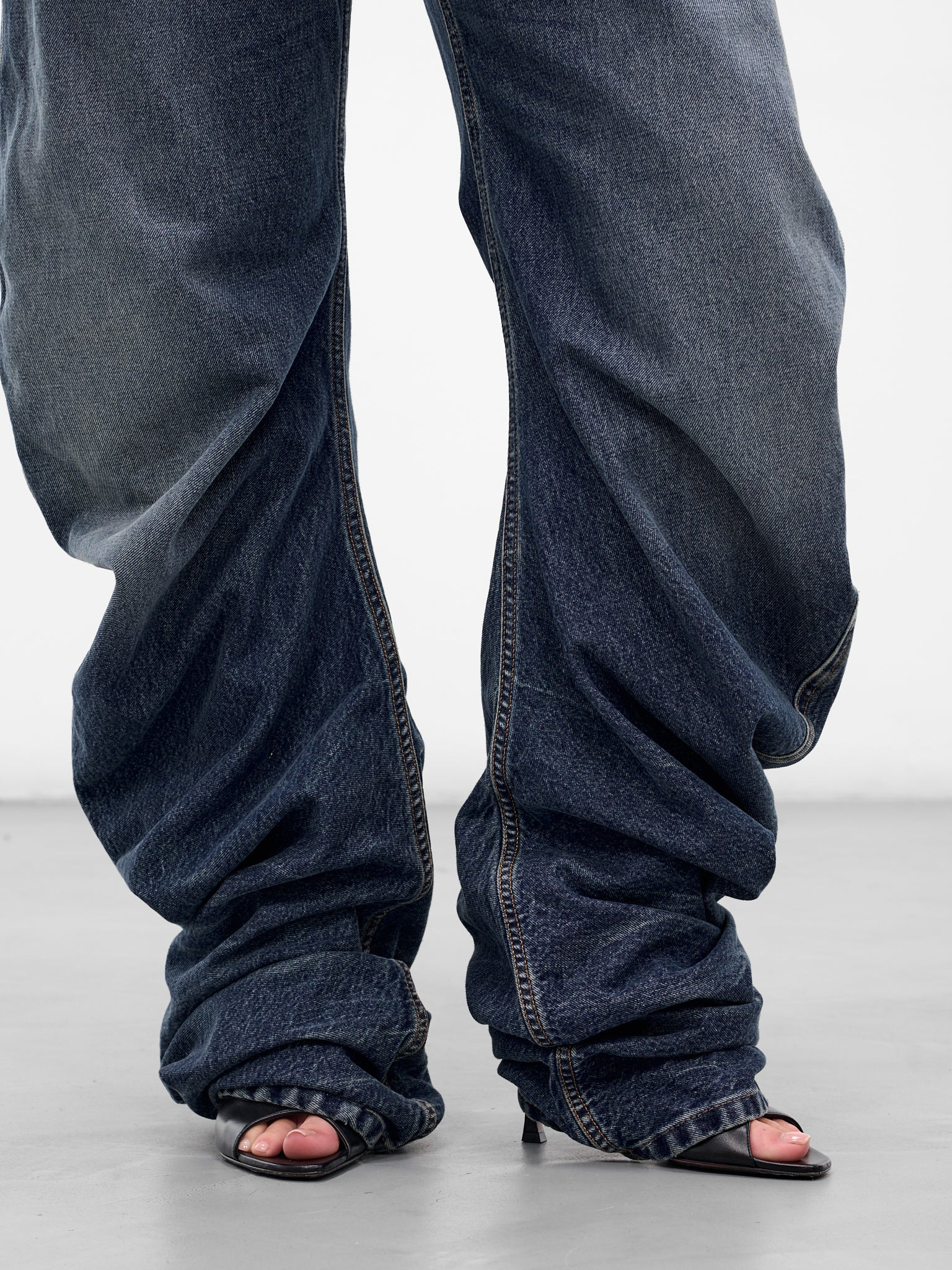 Blue Oversized Stacking Denim Jeans - 5