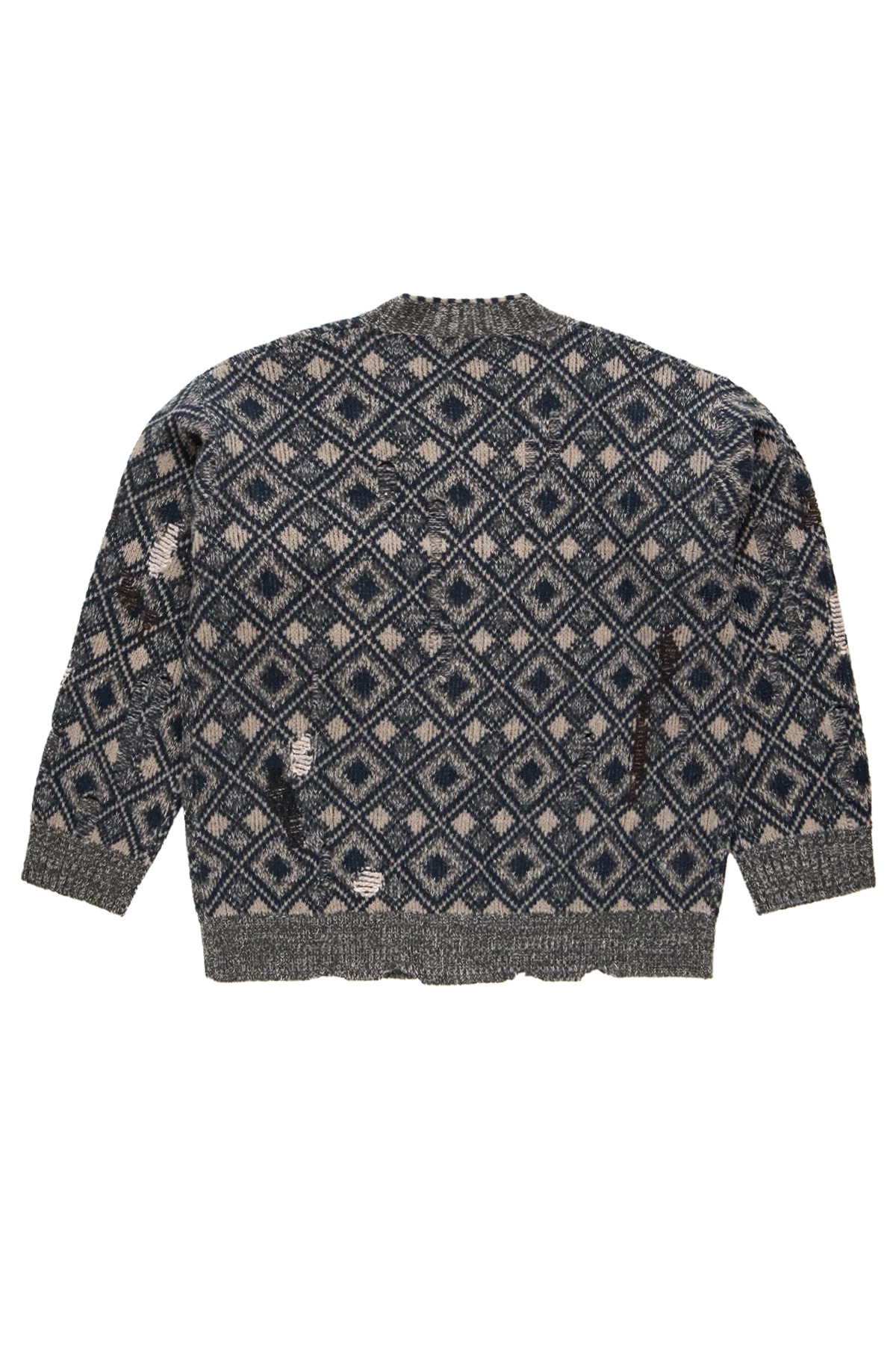 Wales Bonner Sibling Cardigan Grey/Black/Navy/Ivory - 2