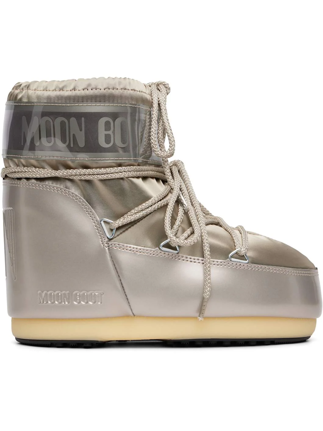 Silver Icon Low Glance Satin Boots - 1