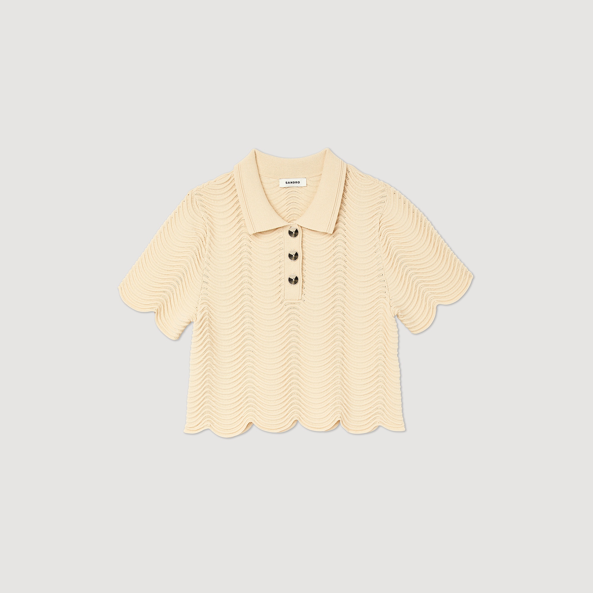 Cropped knit sweater - 1