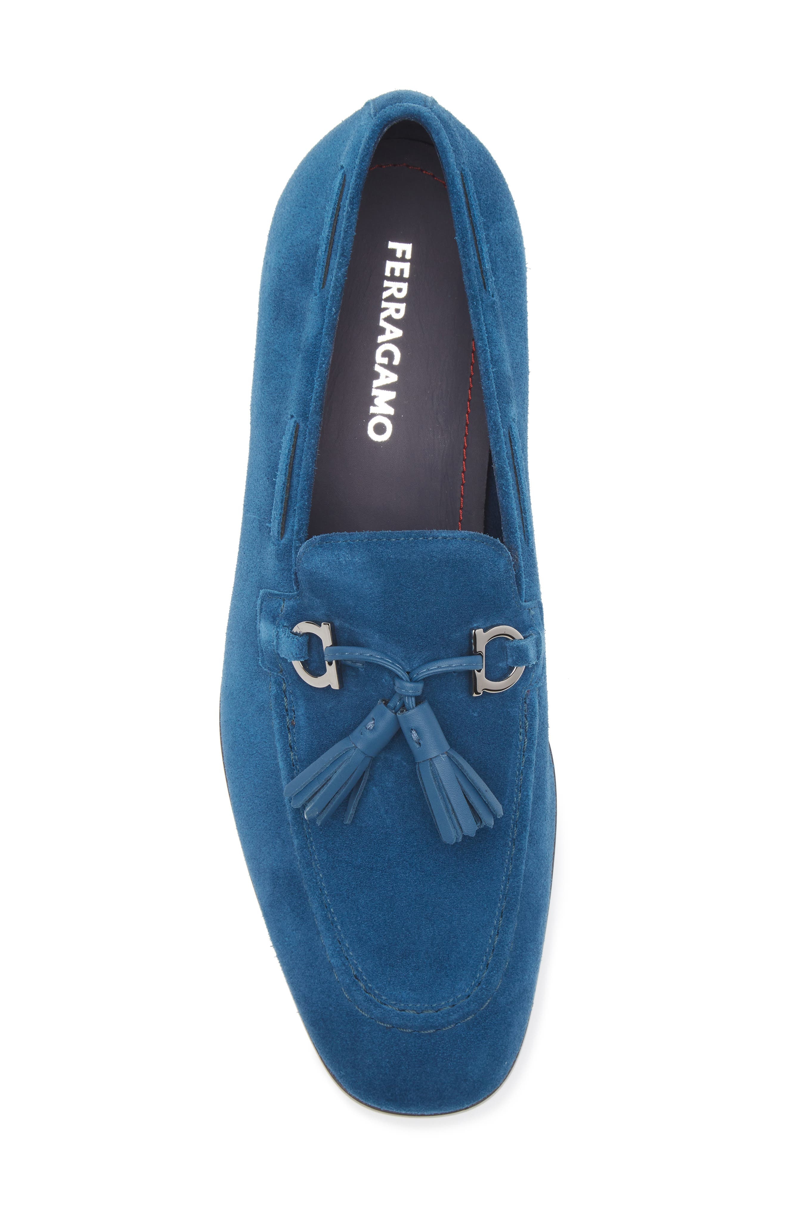 FERRAGAMO Basilea 2 Tassel Loafer in Teal Blue at Nordstrom - 5