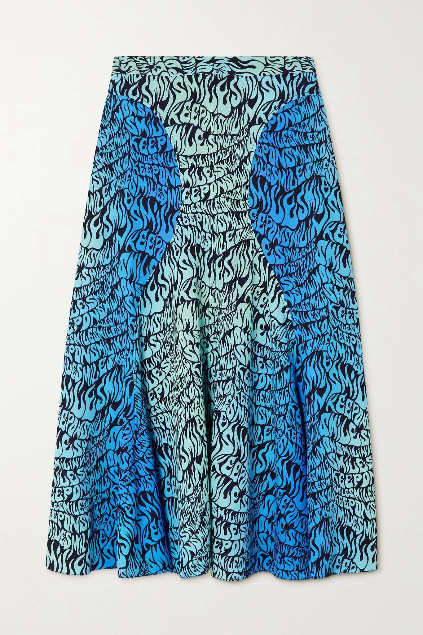 Printed crepe de chine midi skirt - 1