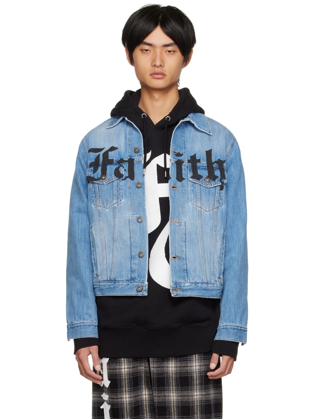 Blue Print Denim Jacket - 1