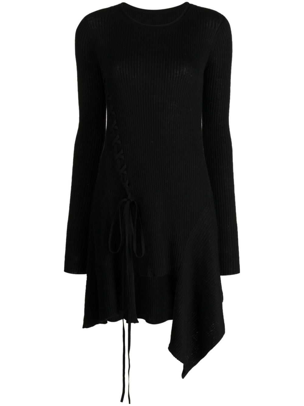 ribbed wool minidress - 1