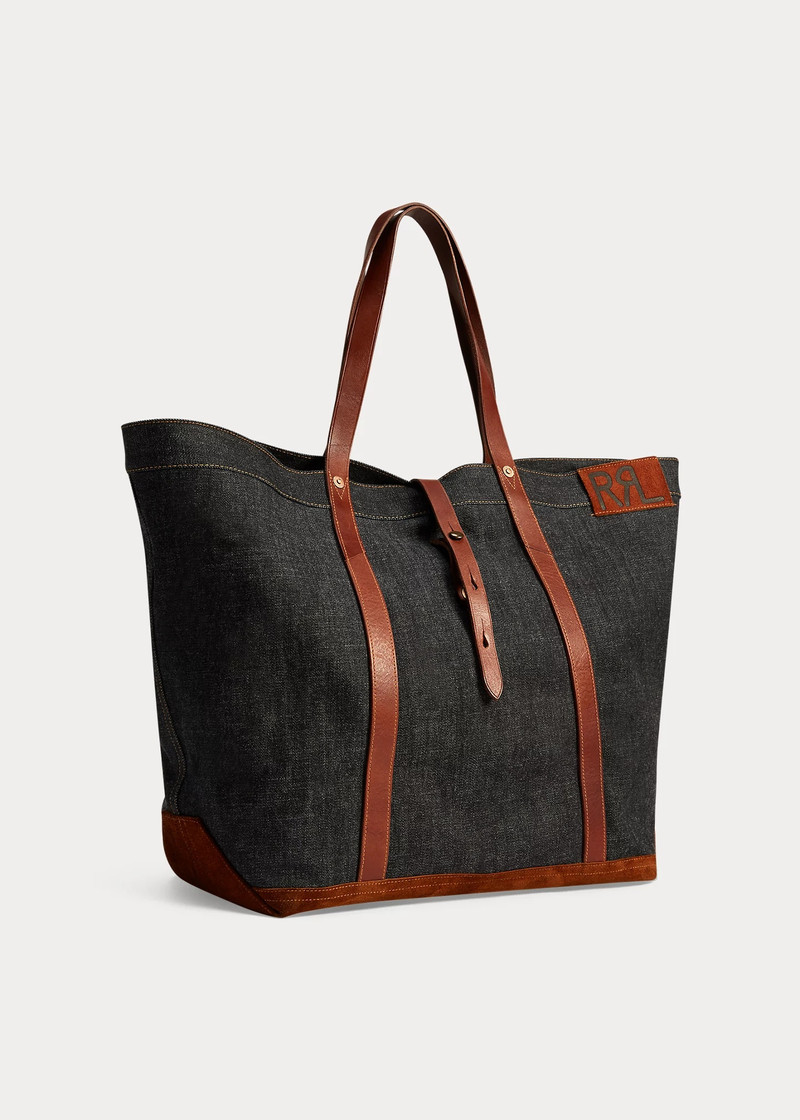 RRL by Ralph Lauren Leather-Trim Denim Tote outlook