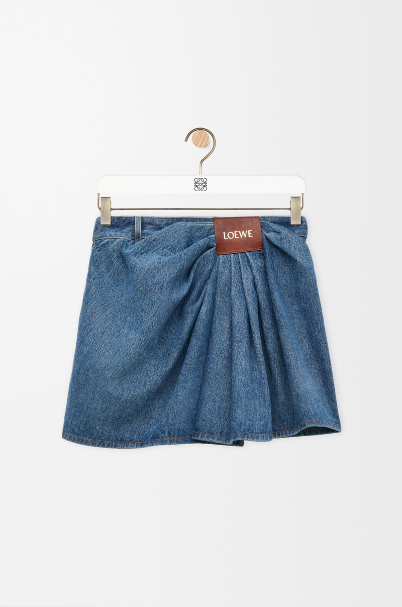 Draped skirt in denim 1