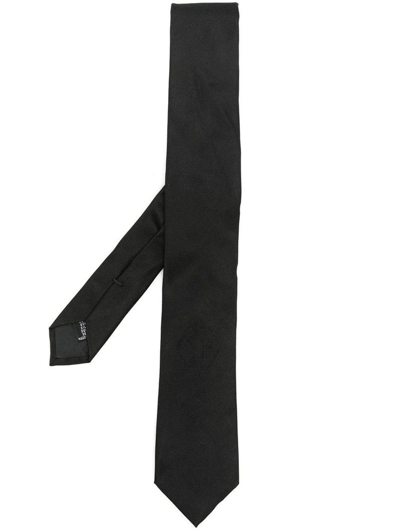logo-jacquard silk tie 1