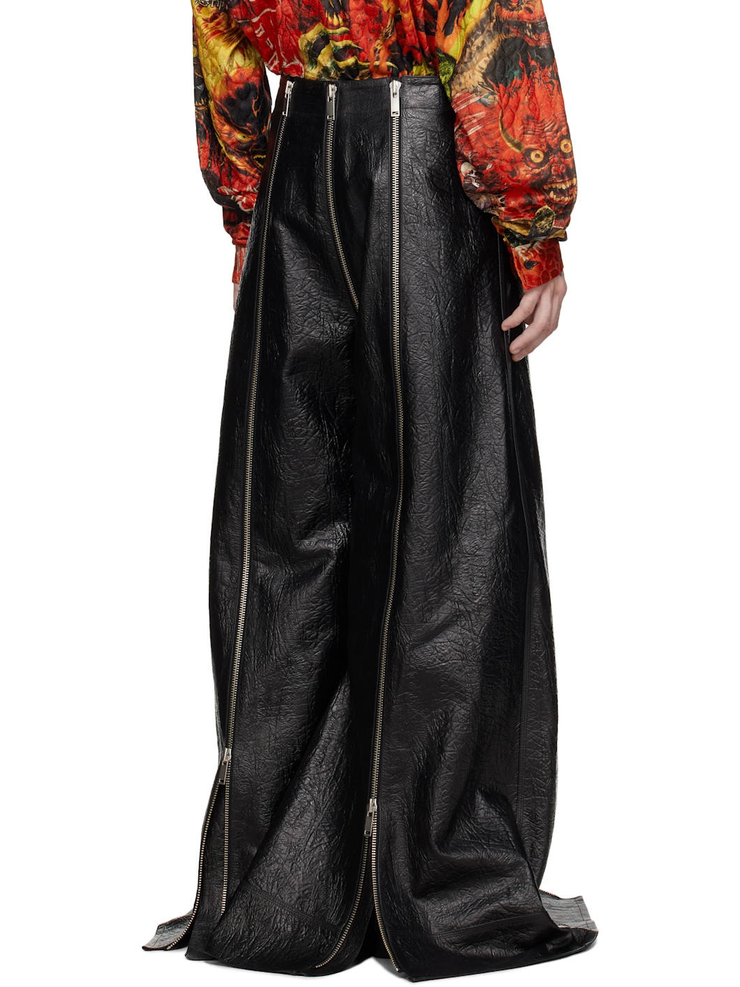 Black Flight Leather Pants - 3