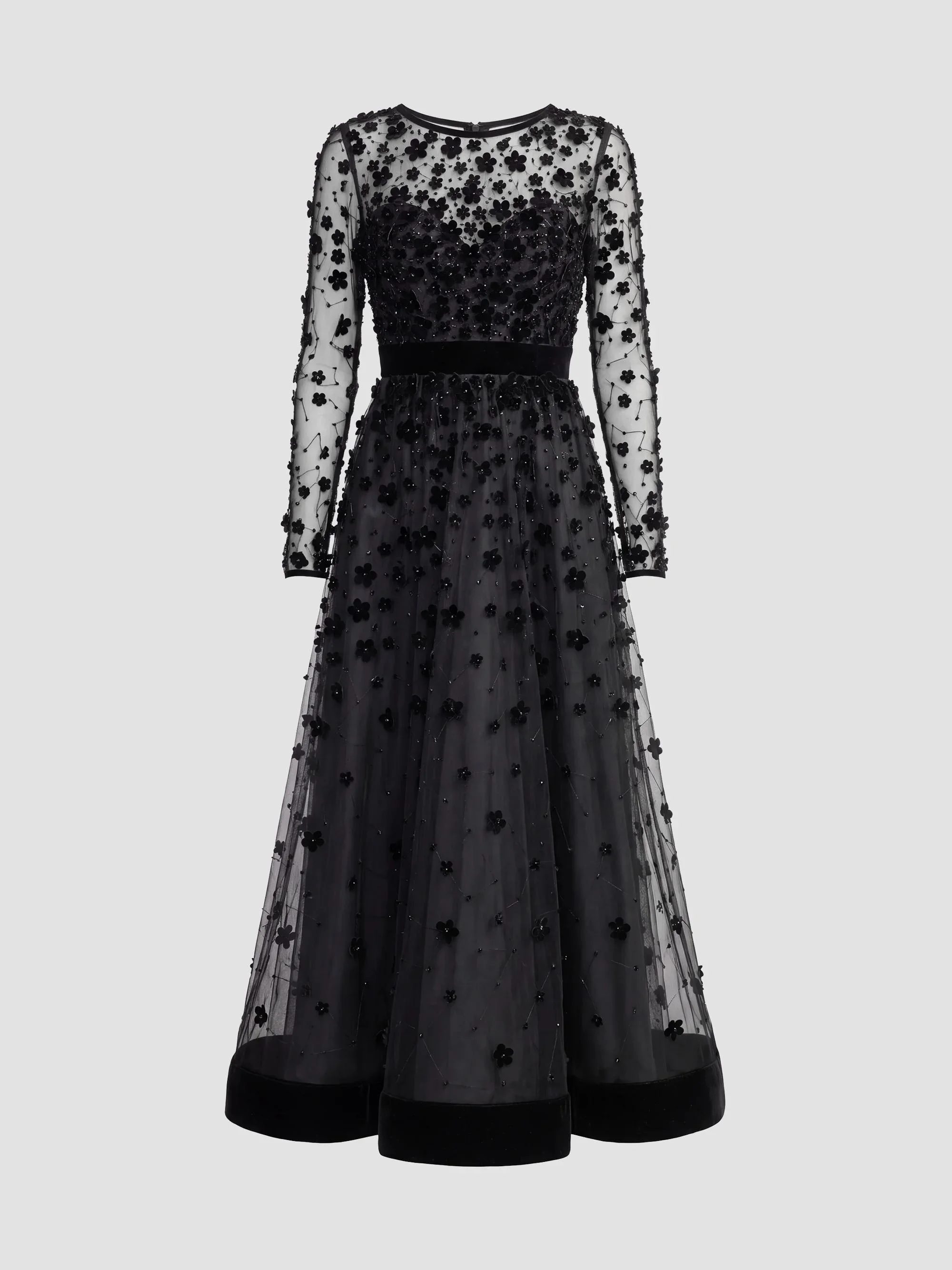 Women's Embellished Maxi Dress - Black - 1