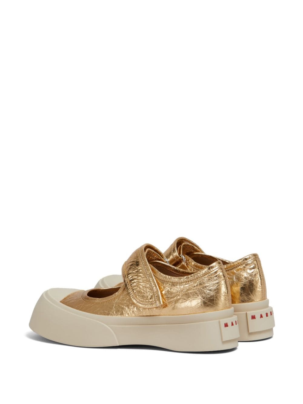 metallic-effect platform sneakers - 3