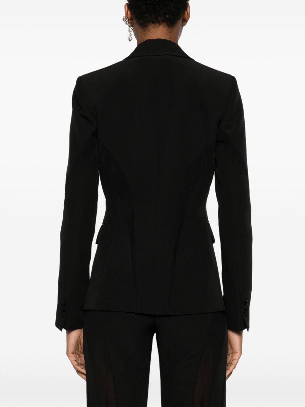sheer-panelled blazer - 4