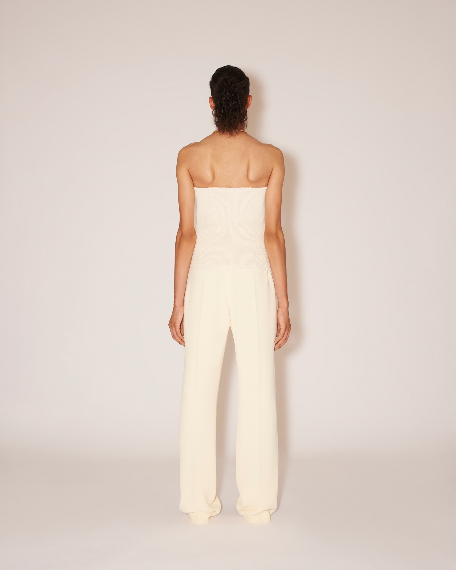 ELYSIA - Boucle-crepe wide leg pants - Vanilla - 5