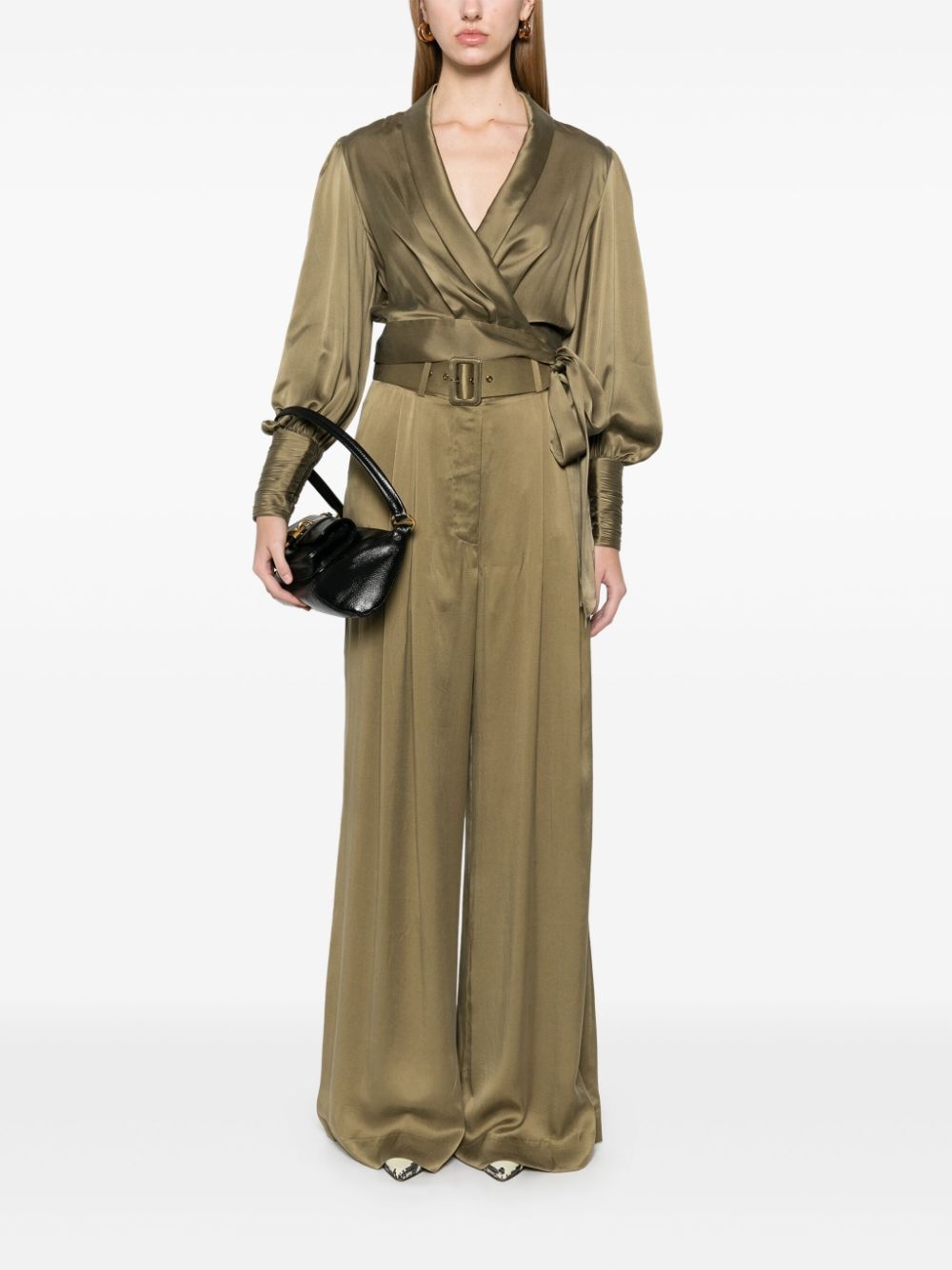 silk wide-leg trousers - 2