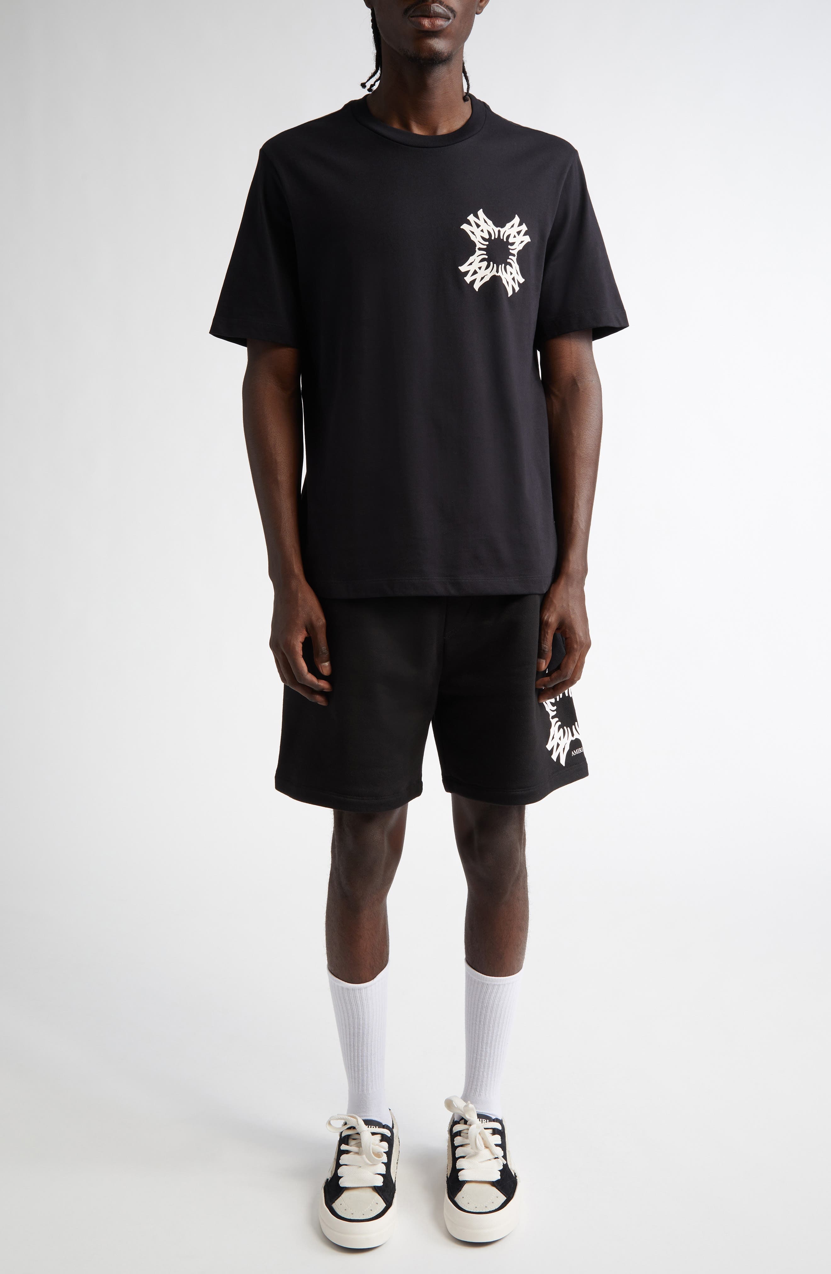 AMIRI Quad Logo Cotton Graphic T-Shirt in Black at Nordstrom - 2