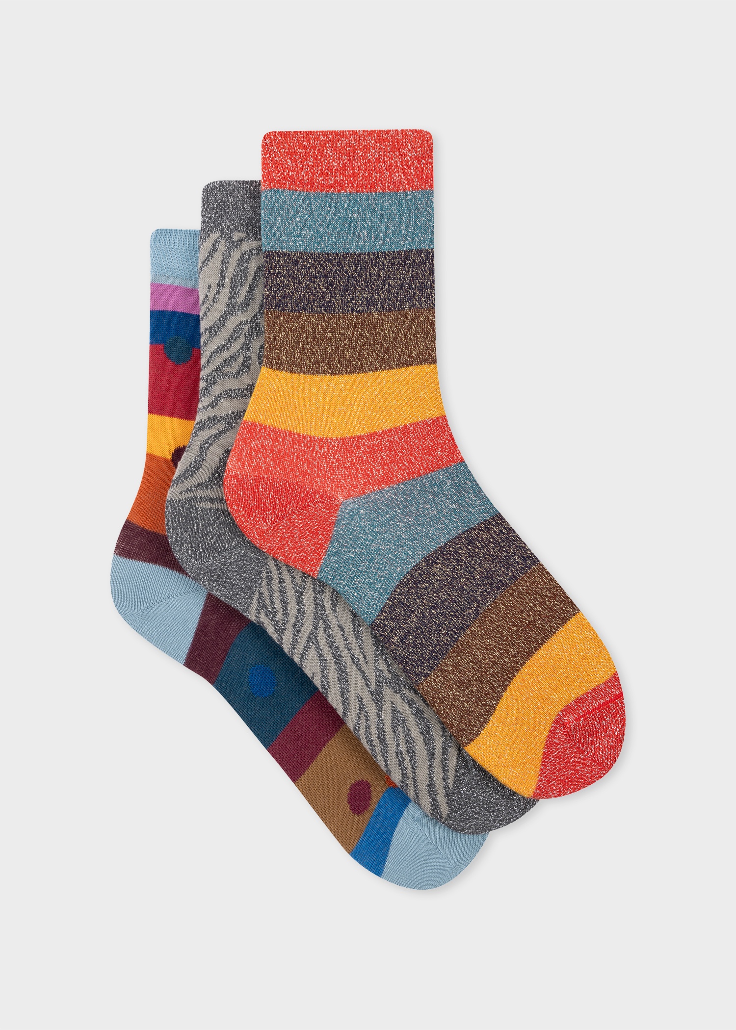 Women's Glitter Mixed Three Pack Socks - 1