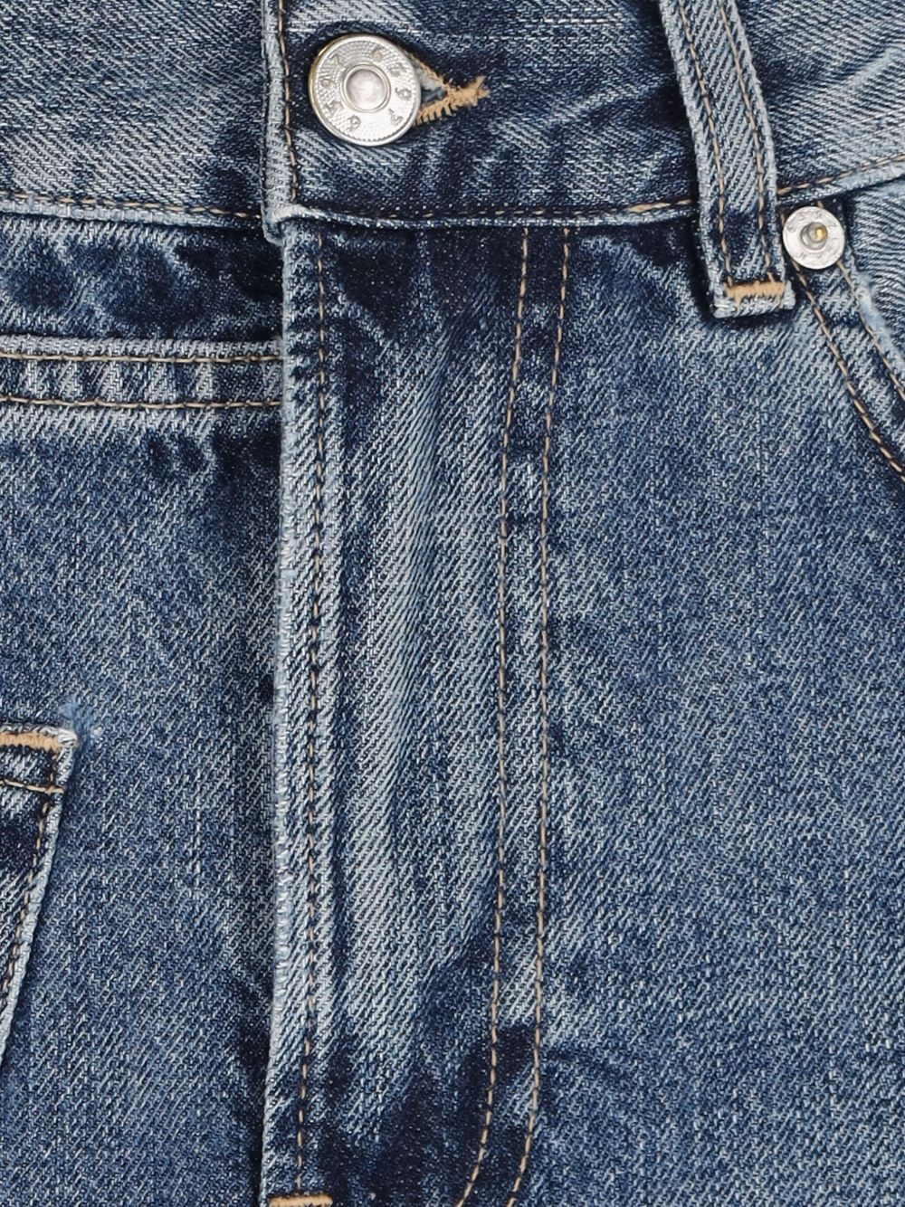 denim split-front midi skirt - 3