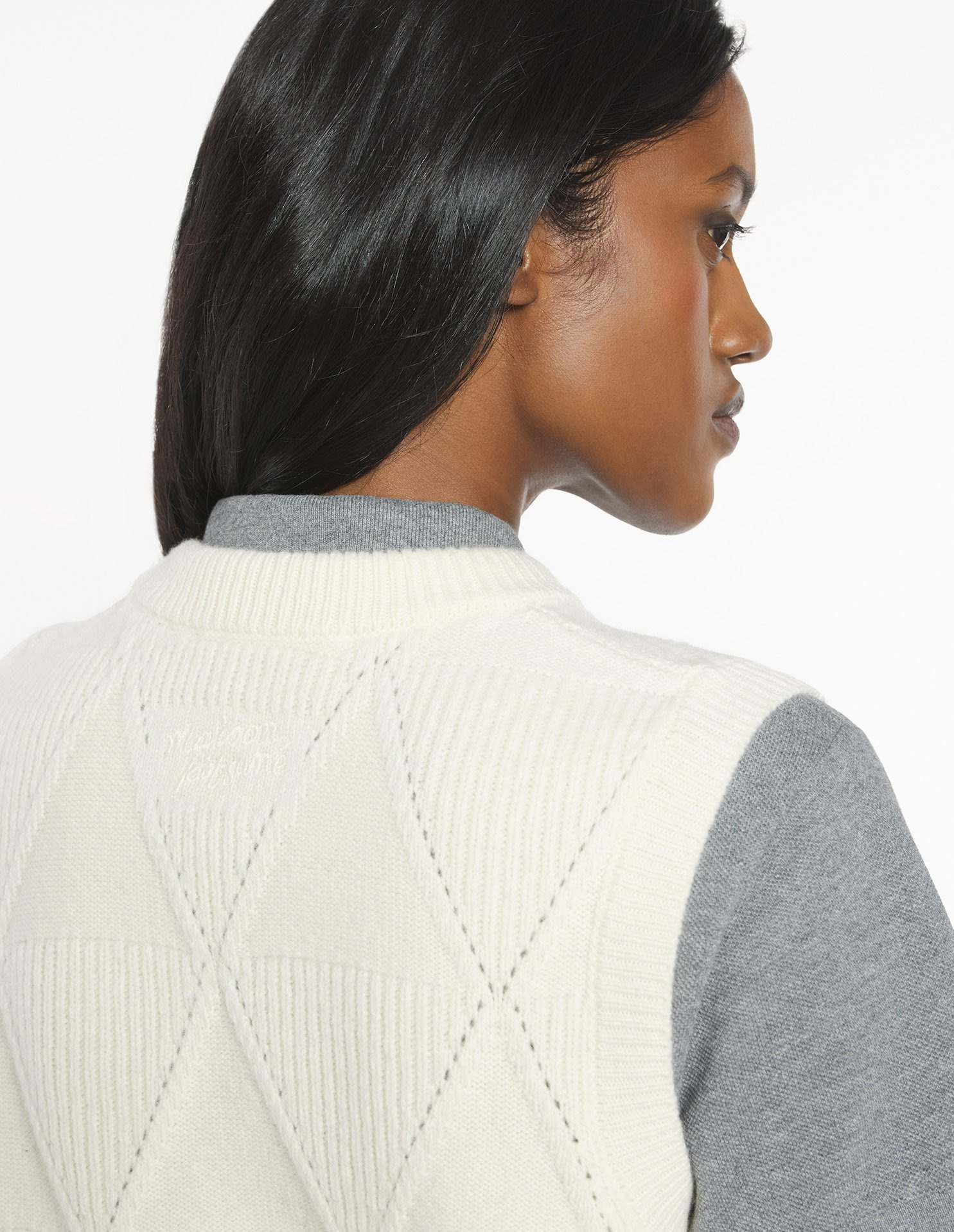 TEXTURED WOOL ARGYLE VEST - 6