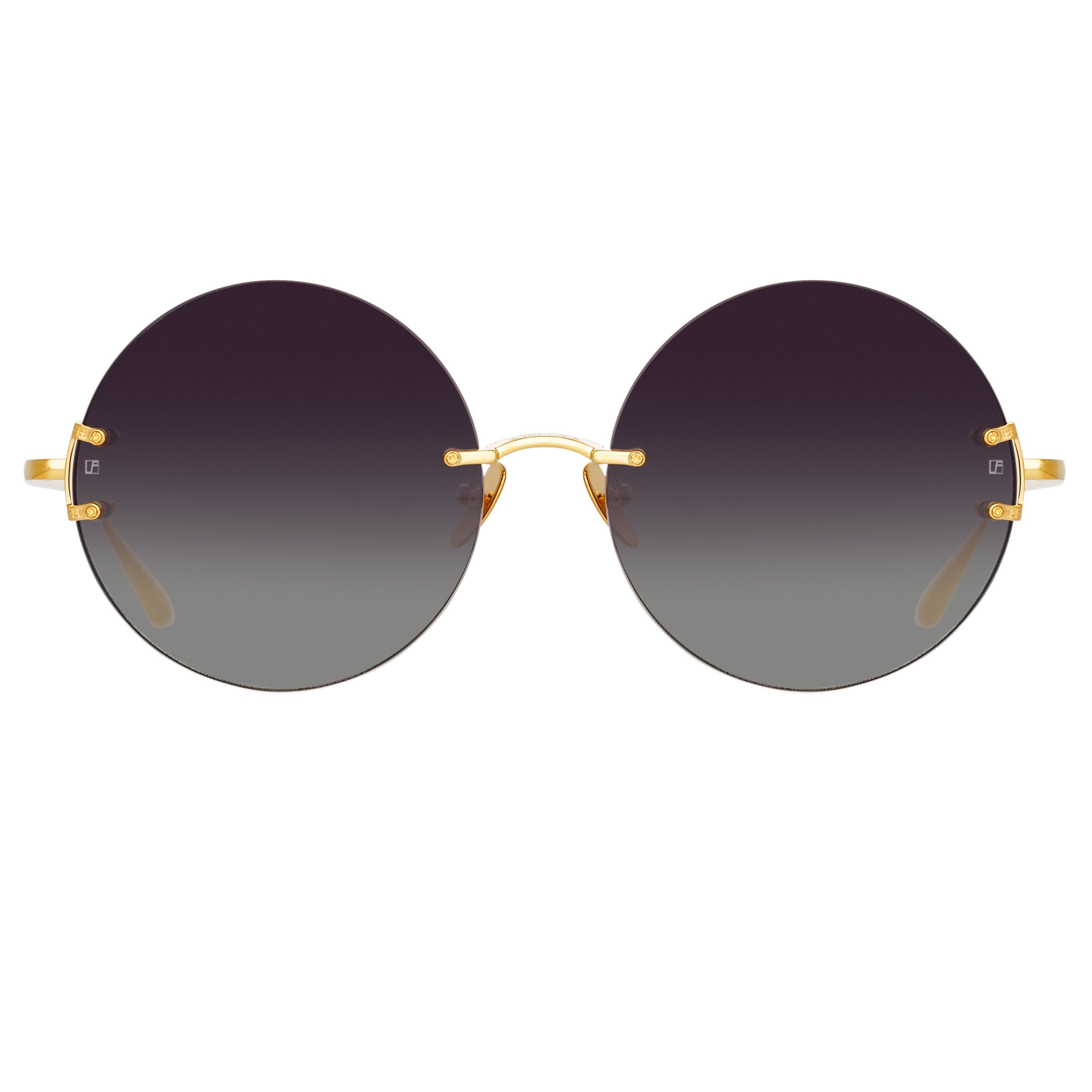 LOTUS ROUND SUNGLASSES IN YELLOW GOLD - 1