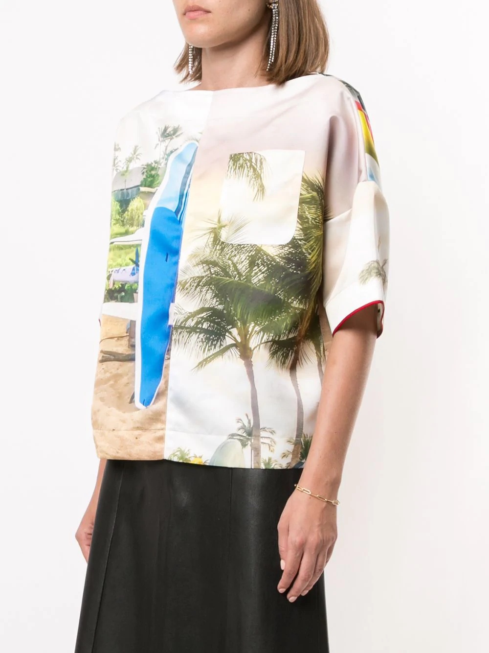 surf-print T-shirt - 3