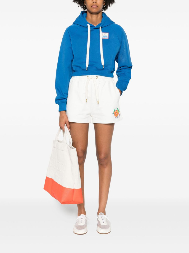 CASABLANCA cropped cotton hoodie outlook