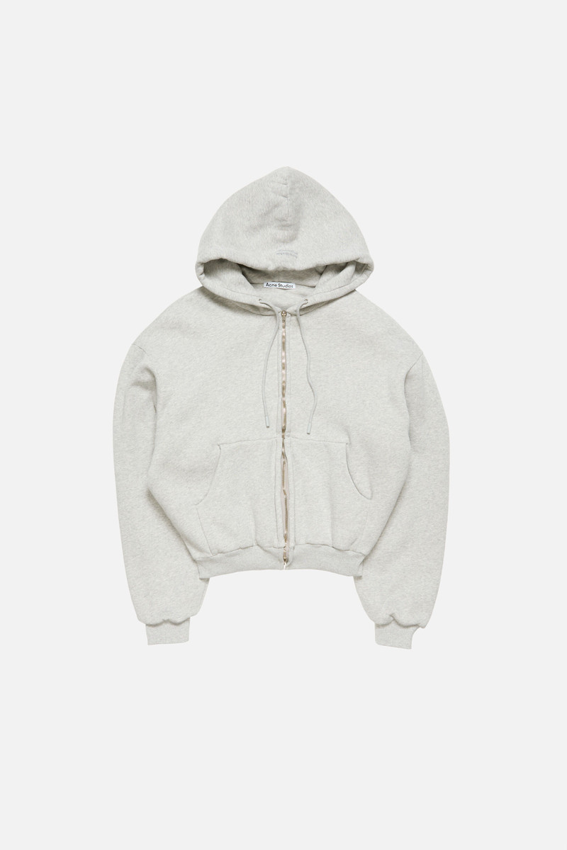 Hooded zip-up sweatshirt - Grey Melange 1