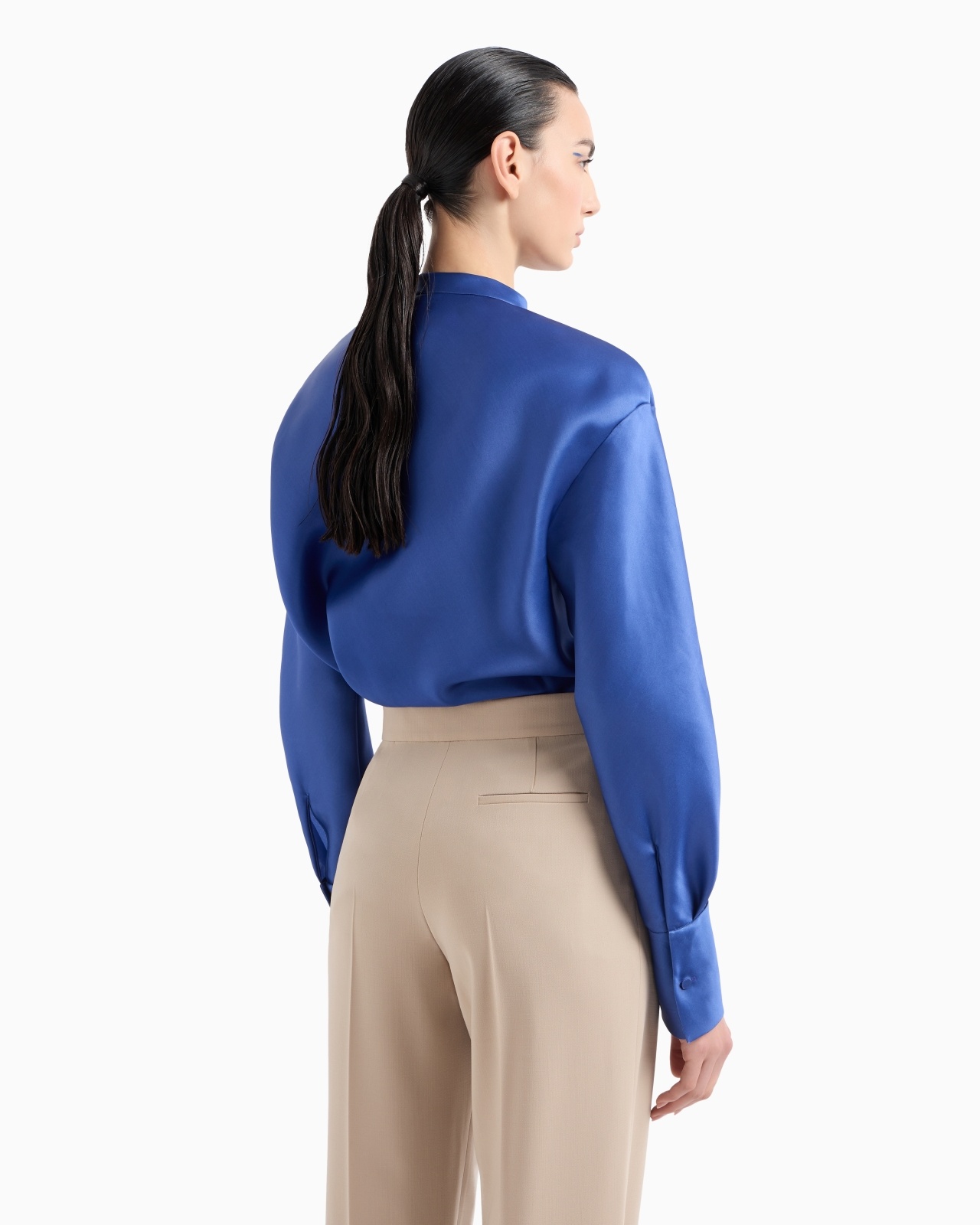LONG-SLEEVED SHIRT IN TRIPLE SILK GEORGETTE - 3
