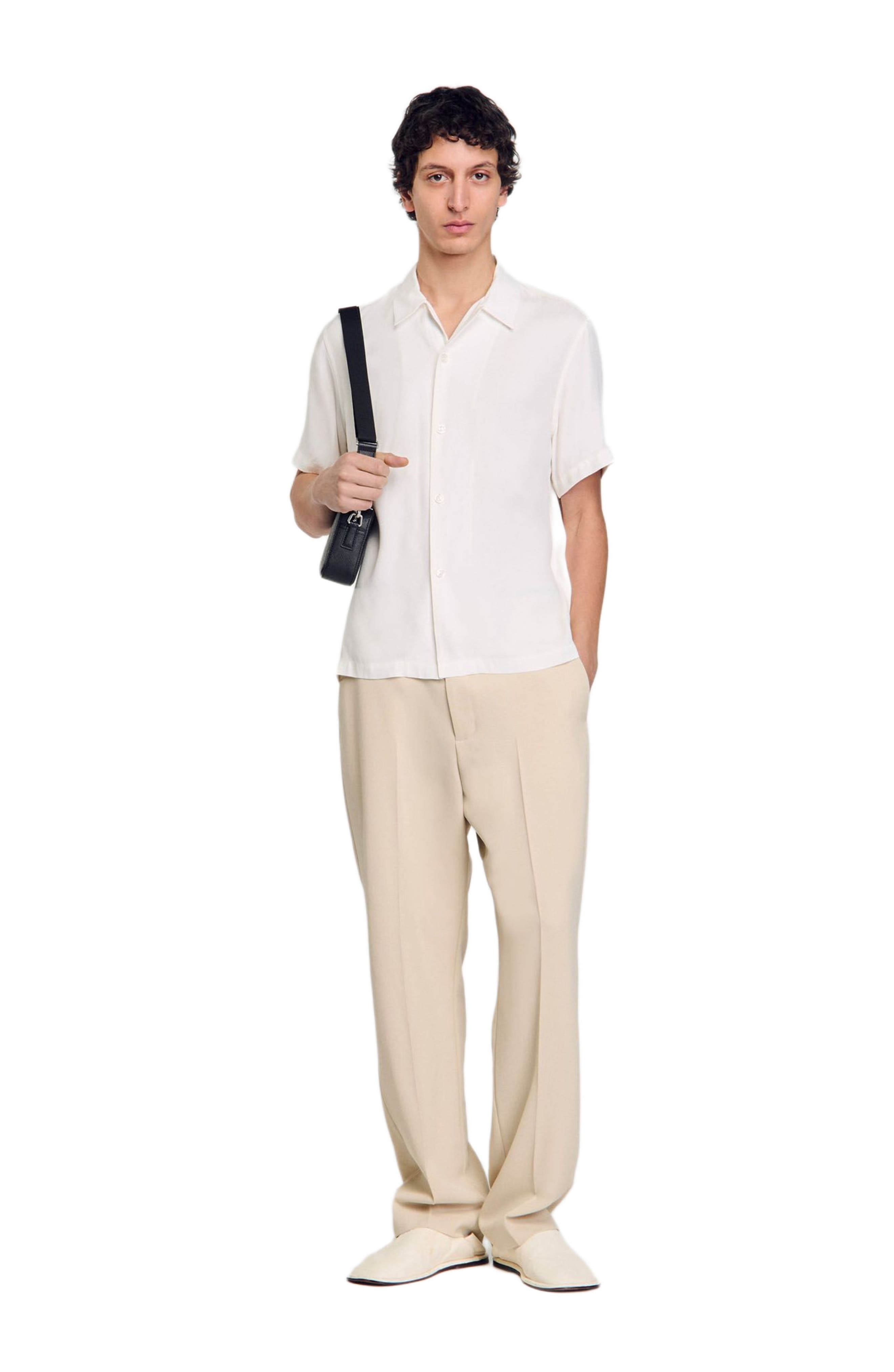 SANDRO Shark collar shirt in Optic White at Nordstrom - 6