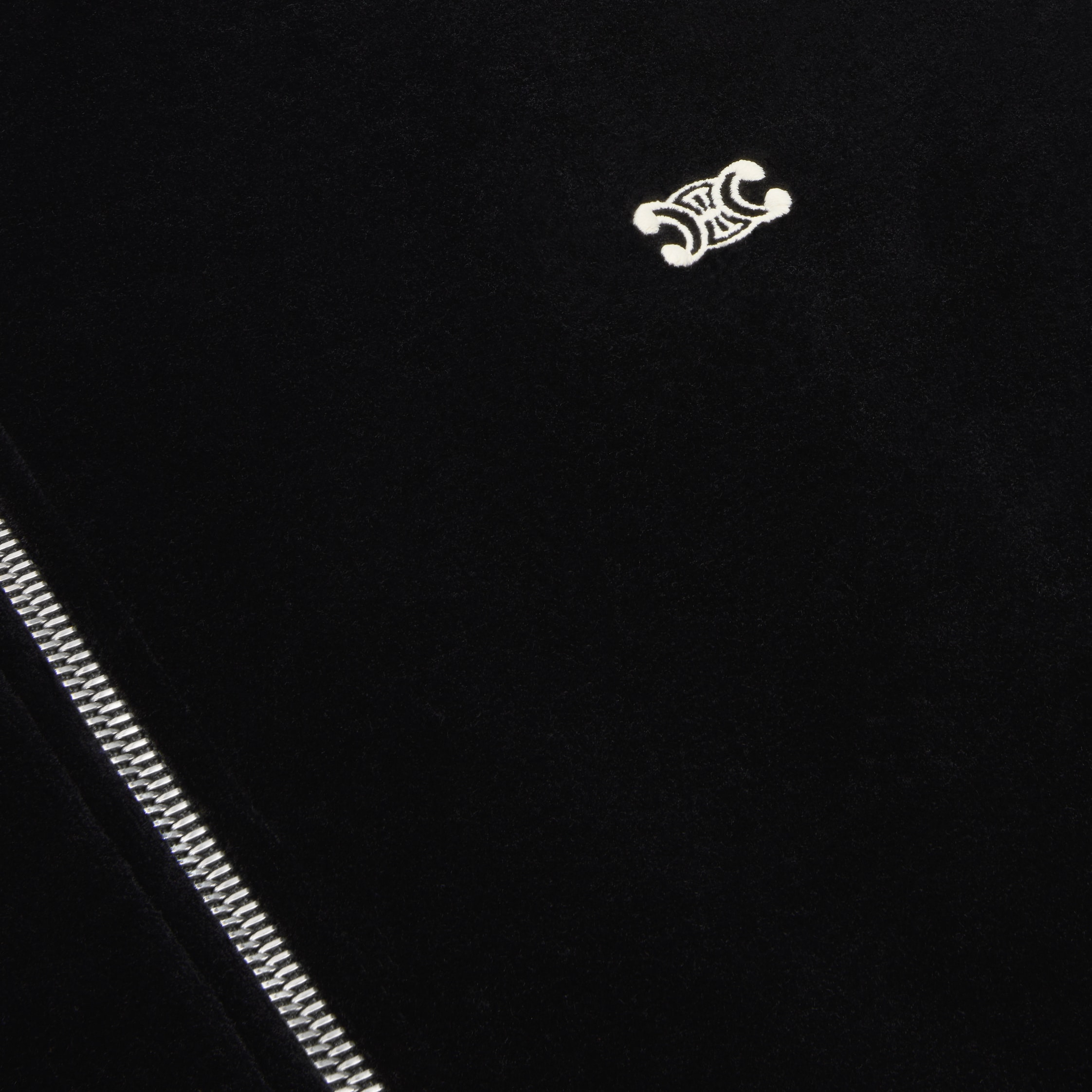 triomphe tracksuit jacket in velvet jersey - 4