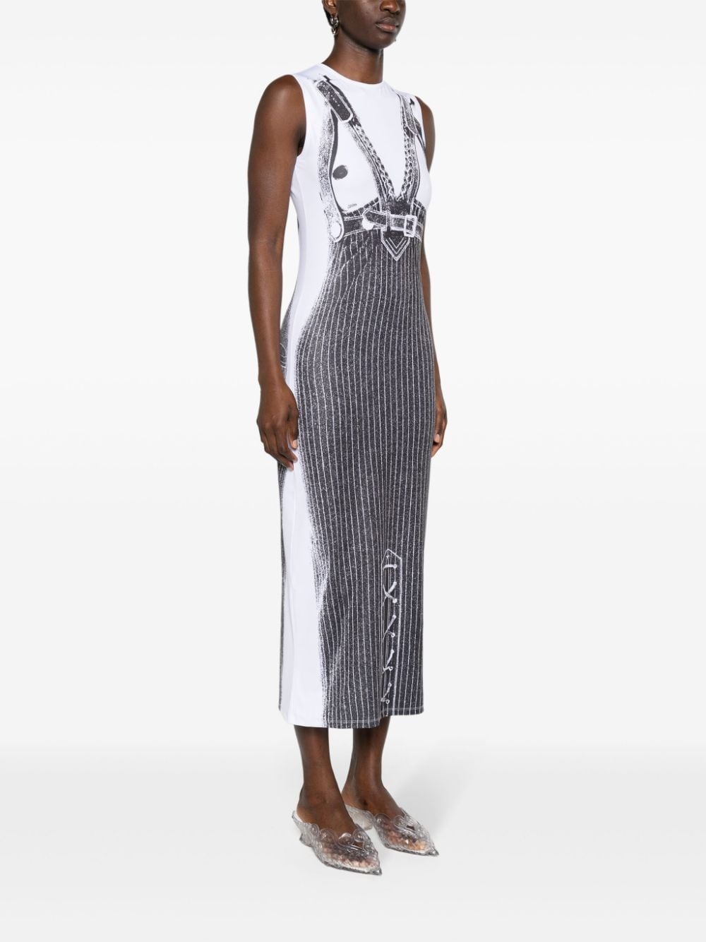 Madonna trompe l'oeil midi dress - 3
