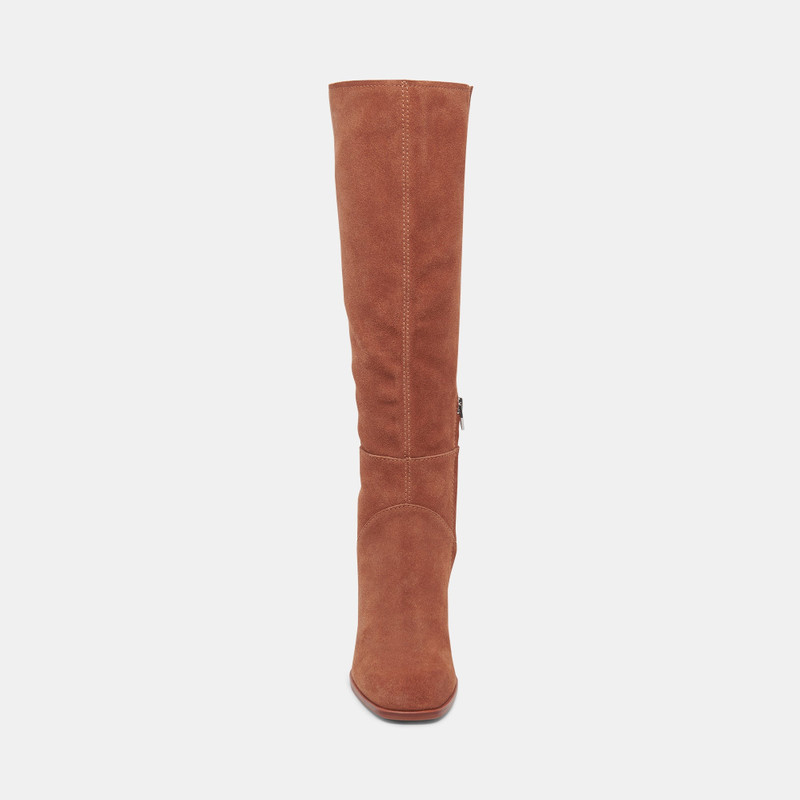 FYNN WIDE CALF BOOTS DK BROWN SUEDE 8