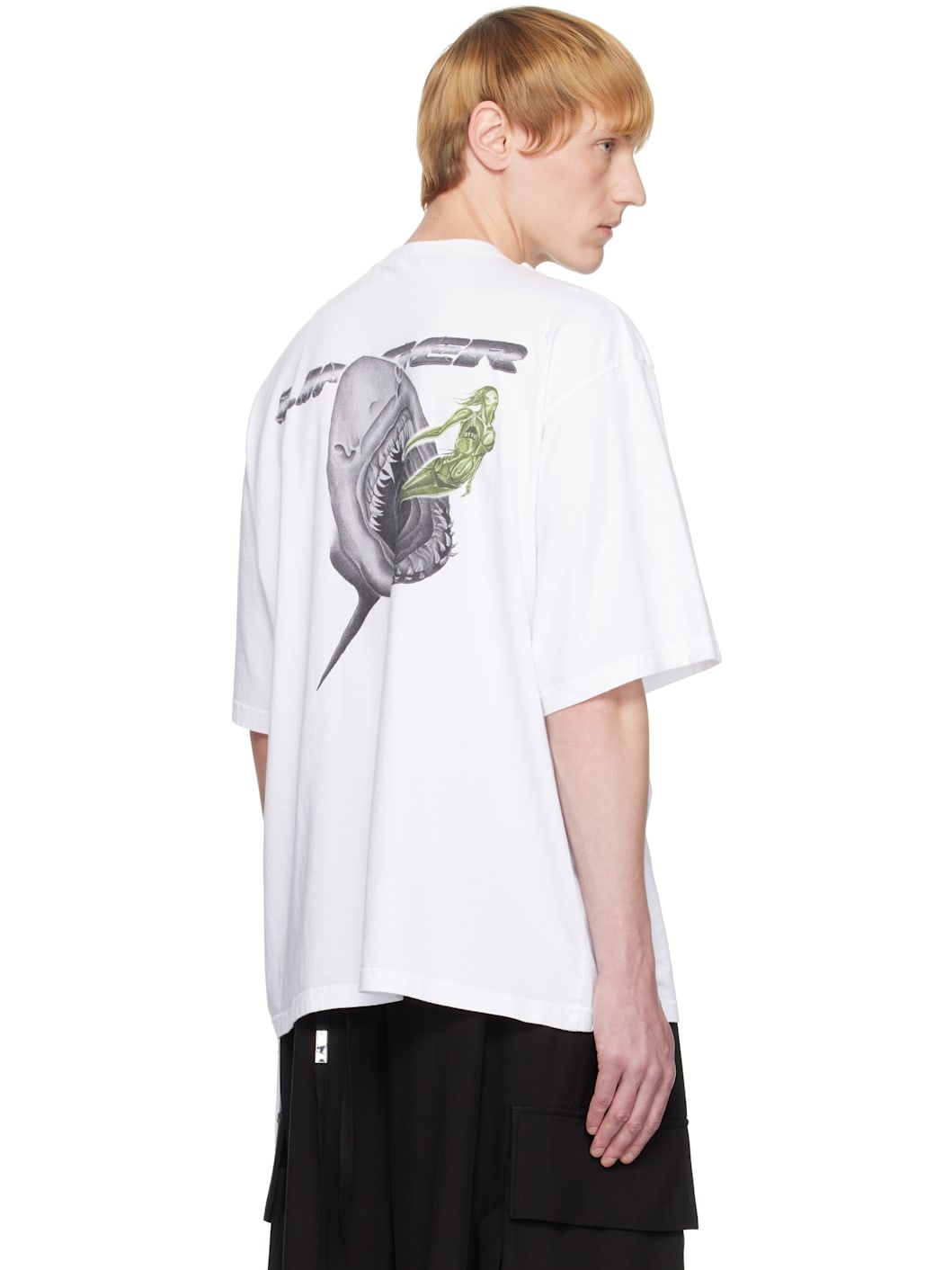 White Oversized Flap T-shirt - 3