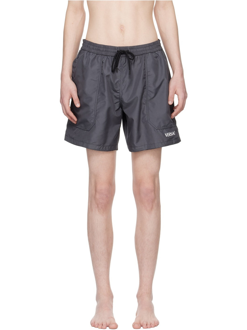 Gray Barocco Reversible Swim Shorts 1