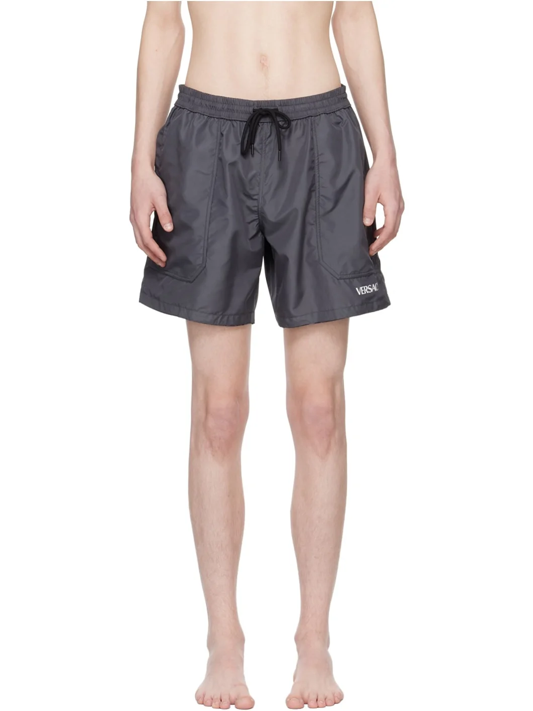 Gray Barocco Reversible Swim Shorts - 1