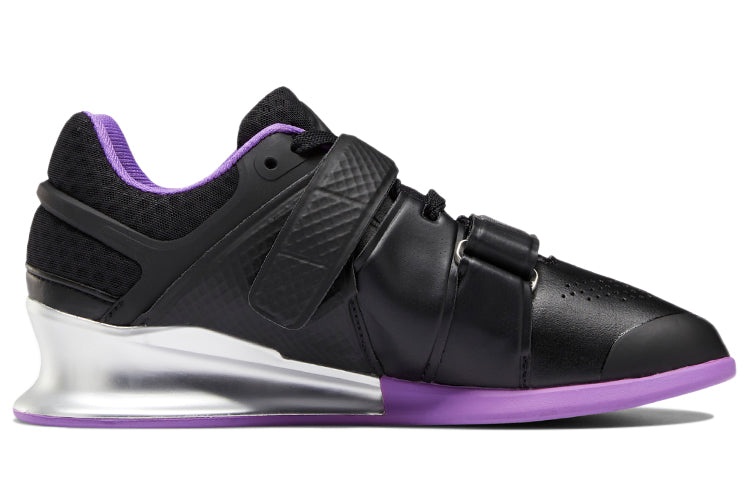 (WMNS) Reebok Legacy Lifter Low-Top Weightlifting Shoes Black/Purple DV6231 - 2